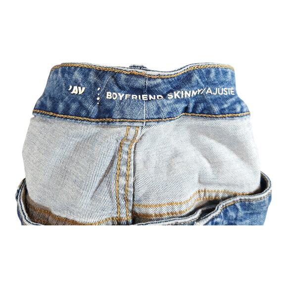 Old Navy Distressed Medium Wash Skinny Boyfriend Jeans Women's 24 Plus Long - Picture 7 of 8